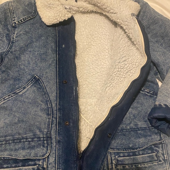 Vintage sherpa lined jean chore coat - Picture 3 of 7